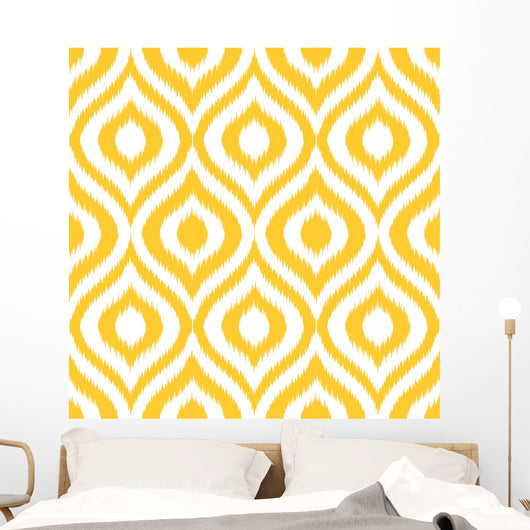 Seamless Retro-Modern Ikat Pattern Wall Decal