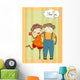 Monkeys Couple Love Wall Mural