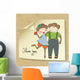 Monkeys Couple Love Wall Mural