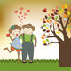 Monkeys Couple Love Wall Mural
