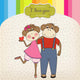 Monkeys Couple Love Wall Mural