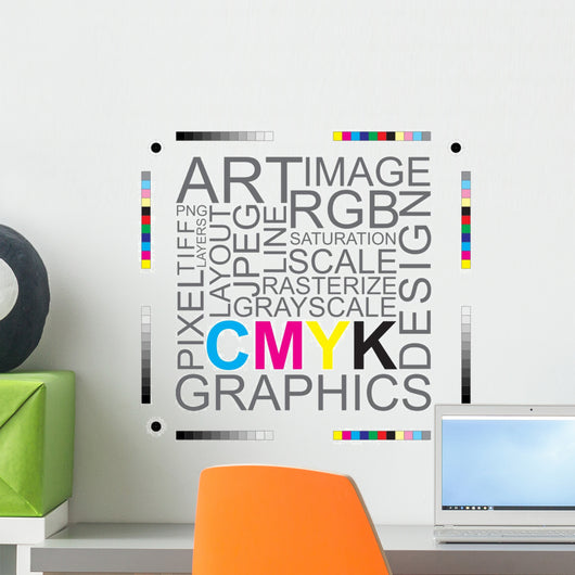 CMYK Letters Design Art Image Wall Decal