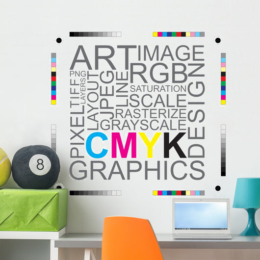 CMYK Letters Design Art Image Wall Decal