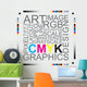 CMYK Letters Design Art Image Wall Decal