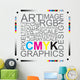 CMYK Letters Design Art Image Wall Decal