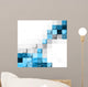 abstract blue colorful seamless blocks floral structure  vector Wall Mural