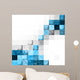 abstract blue colorful seamless blocks floral structure  vector Wall Mural