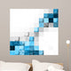 abstract blue colorful seamless blocks floral structure  vector Wall Mural