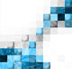 abstract blue colorful seamless blocks floral structure  vector Wall Mural