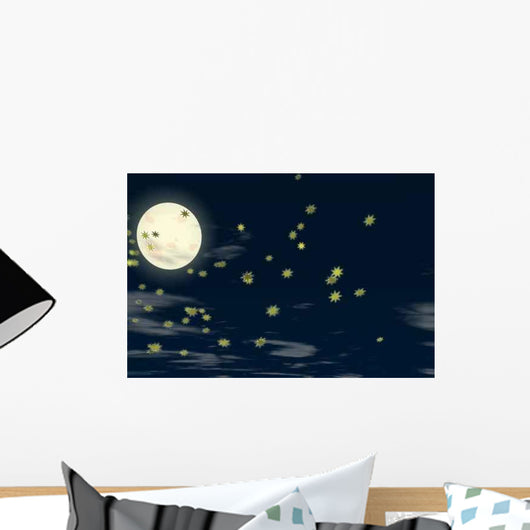 Sternen Mond Wall Decal
