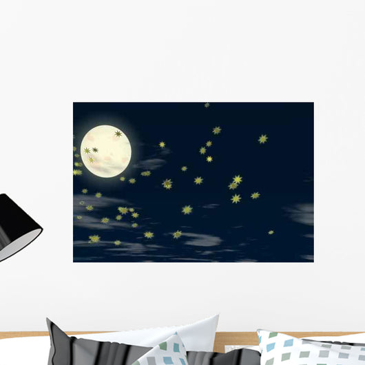 Sternen Mond Wall Decal