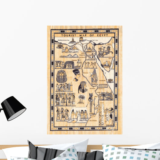 Tourist Map Egypt Painted