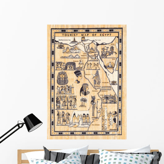 Tourist Map Egypt Painted