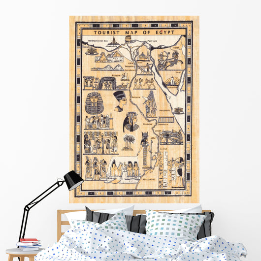 Tourist Map Egypt Painted
