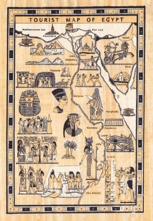 Tourist Map Egypt Painted