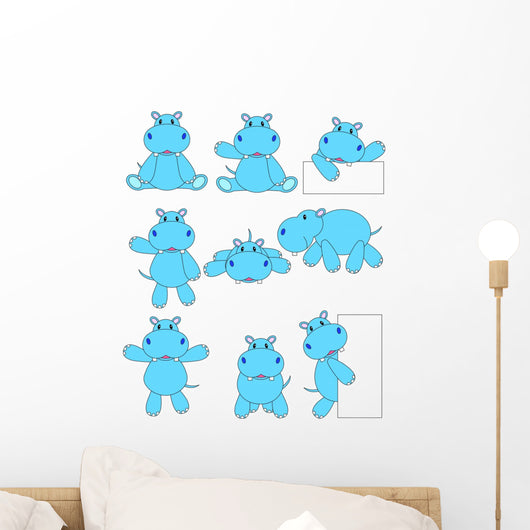 Hippo cartoon Wall Decal