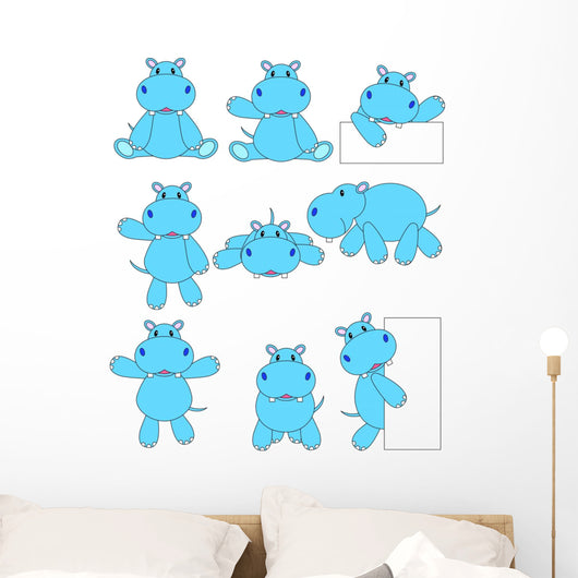 Hippo cartoon Wall Decal