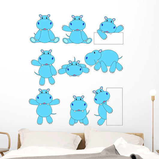 Hippo cartoon Wall Decal
