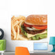 French fries and a hamburger Wall Mural