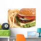 French fries and a hamburger Wall Mural