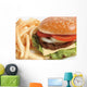 French fries and a hamburger Wall Mural