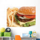 French fries and a hamburger Wall Mural