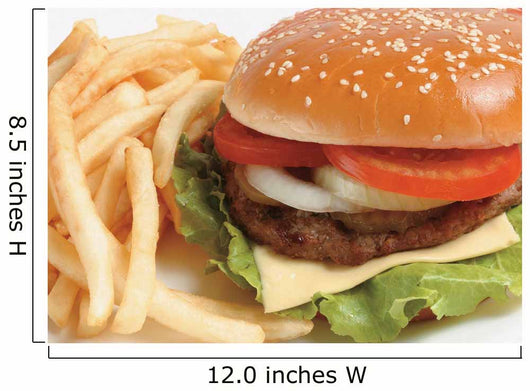 French fries and a hamburger Wall Mural