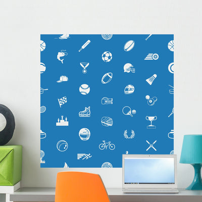 Seamless Sport Texture Wall Decal shown on a wall