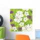Floral Seamless Pattern with Wall Decal