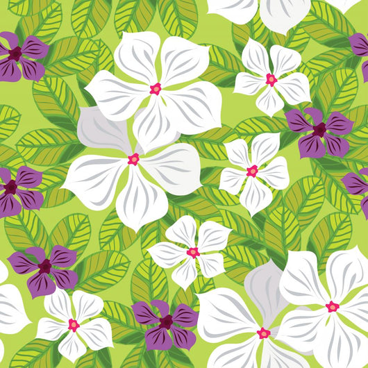 Floral Seamless Pattern with Wall Decal