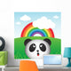 Panda with Rainbow in the Forest Wall Mural
