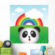 Panda with Rainbow in the Forest Wall Mural