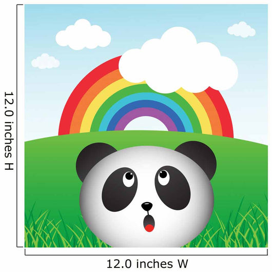 Panda with Rainbow in the Forest Wall Mural