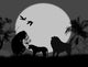Safari Lion Family Night Wall Mural
