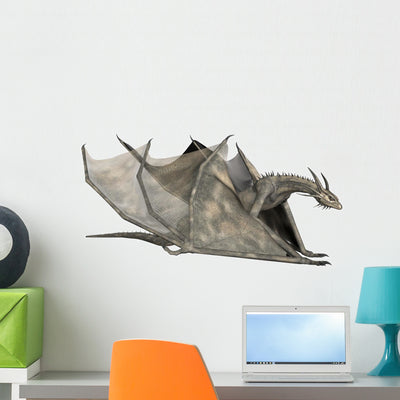 Fantasy Dragon Computer Artwork Wall Decal shown on a wall