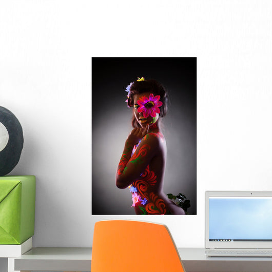 Pretty Young Woman Glowing Wall Mural
