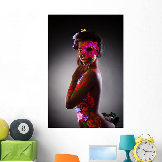 Pretty Young Woman Glowing Wall Mural