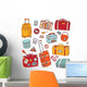Vintage suitcases set. Travel Vector illustration. Wall Decal