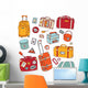 Vintage suitcases set. Travel Vector illustration. Wall Decal