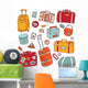 Vintage suitcases set. Travel Vector illustration. Wall Decal