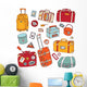 Vintage suitcases set. Travel Vector illustration. Wall Decal