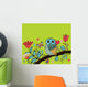 Card Flower Owl Wall Mural