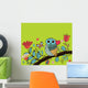 Card flower, owl Wall Mural