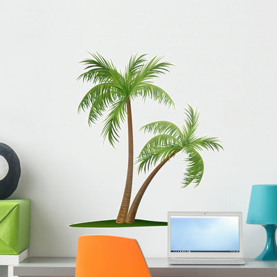 Vector Illustration Two Palm shown on a wall