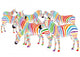 Farbenfrohe Zebras
