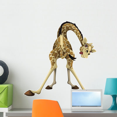 Giraffe shown on a wall