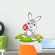 Cartoon Easter Bunny and Eggs Wall Decal