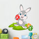 Cartoon Easter Bunny and Eggs Wall Decal