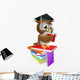Wise owl reading Wall Decal