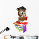 Wise owl reading Wall Decal